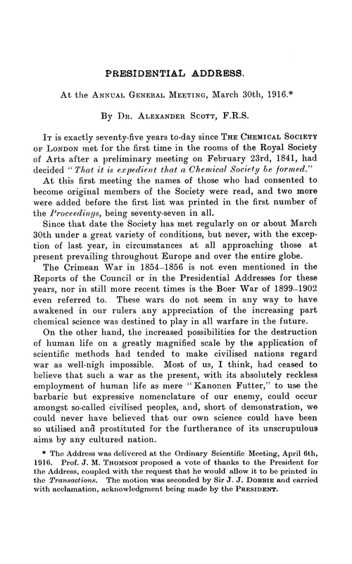 Presidential address