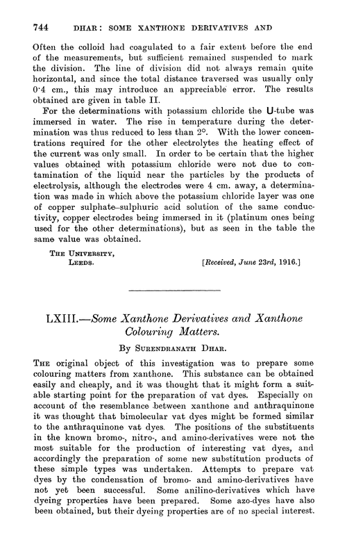 LXIII.—Some xanthone derivatives and xanthone colouring matters