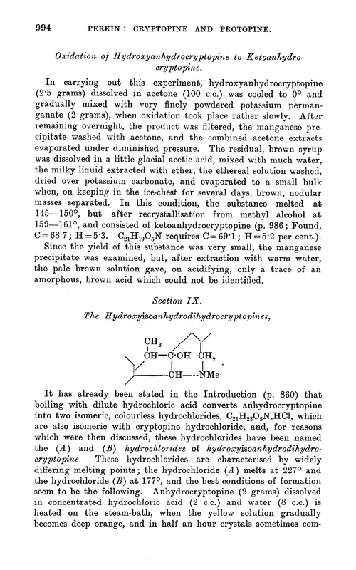 LXXI.—Cryptopine and protopine. Section IX