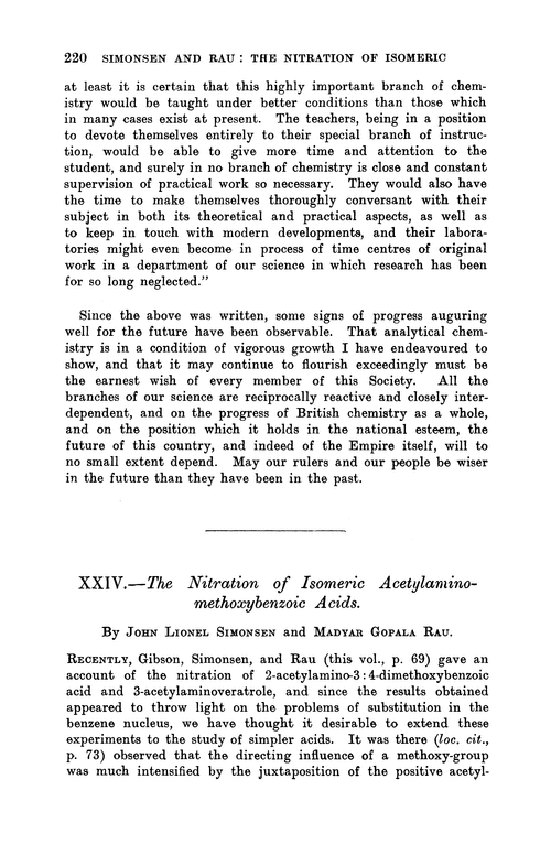 XXIV.—The nitration of isomeric acetylaminomethoxybenzoic acids