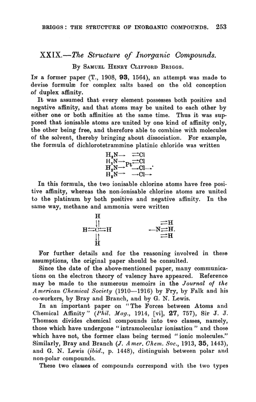 XXIX.—The structure of inorganic compounds