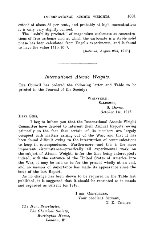 International atomic weights