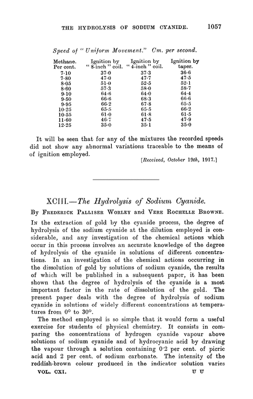 XCIII.—The hydrolysis of sodium cyanide