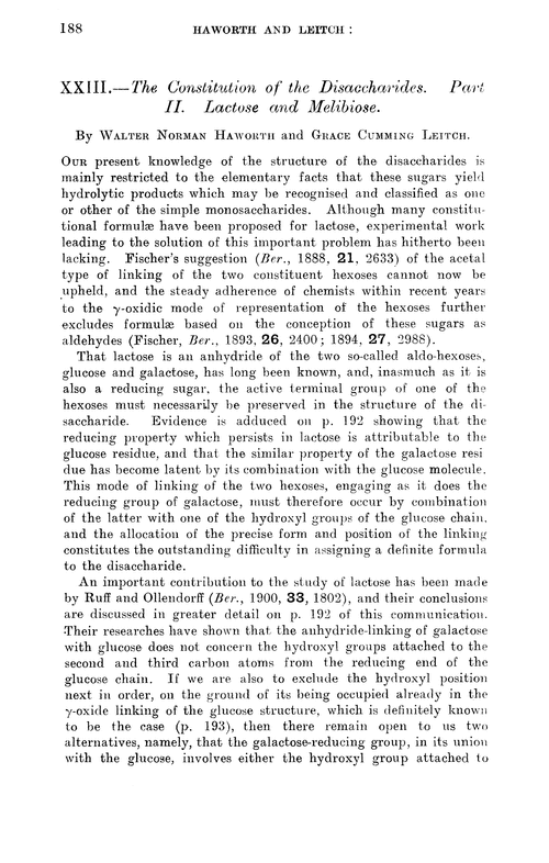 XXIII.—The constitution of the disaccharides. Part II. Lactose and melibiose