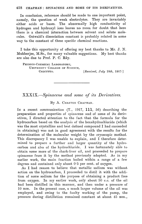 XXXIX.—Spinacene and some of its derivatives