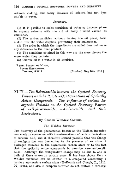 XLIV.—The relationship between the optical rotatory powers and the relative configurations of optically active compounds. The influence of certain inorganic haloids on the optical rotatory powers of α-hydroxy-acids, α-amino-acids, and their derivatives