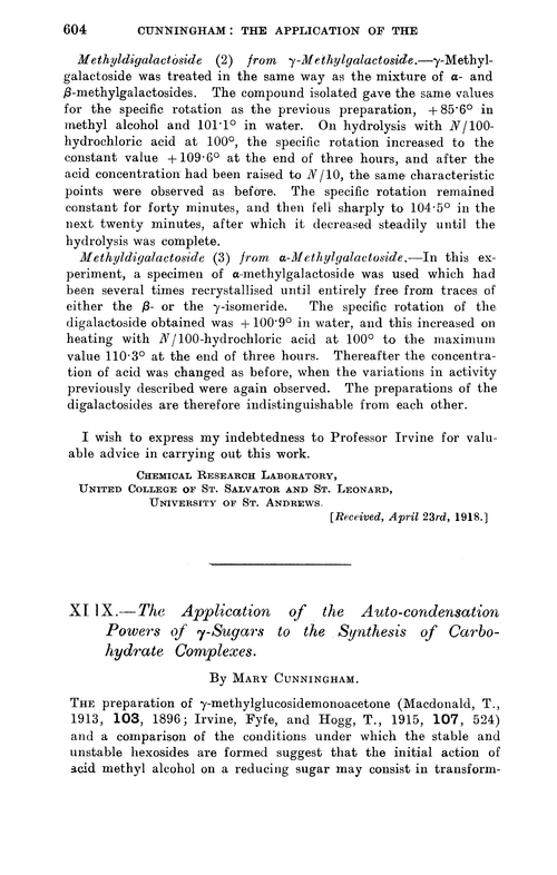 XLIX.—The application of the auto-condensation powers of γ-sugars to the synthesis of carbohydrate complexes