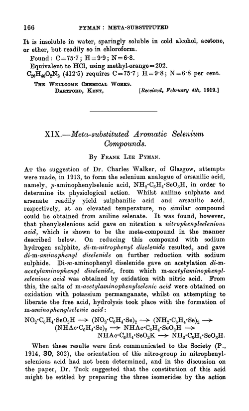 XIX.—Meta-substituted aromatic selenium compounds