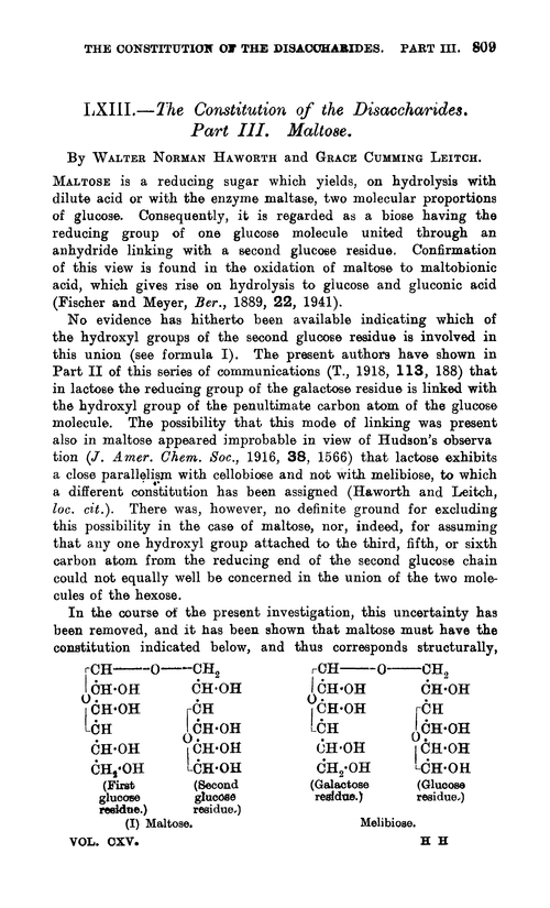 LXIII.—The constitution of the disaccharides. Part III. Maltose