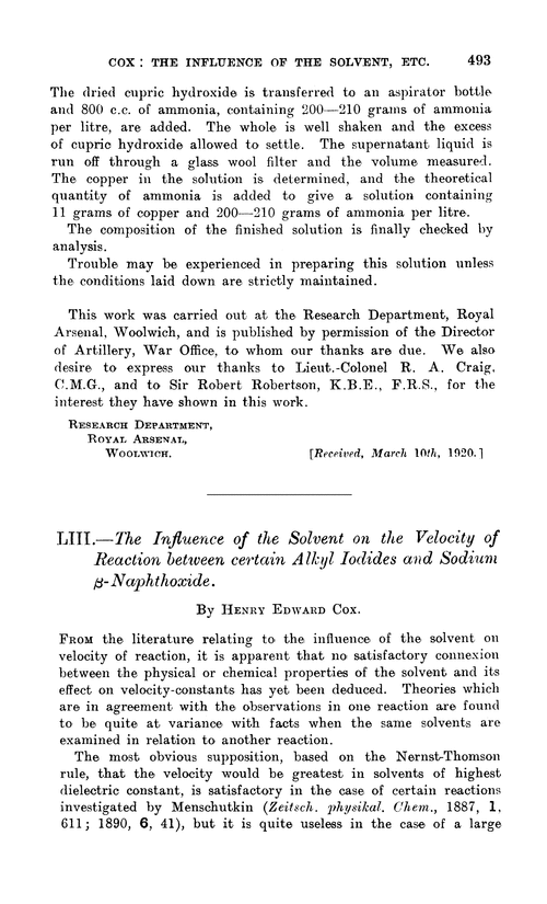 LIII.—The influence of the solvent on the velocity of reaction between certain alkyl iodides and sodium β-naphthoxide