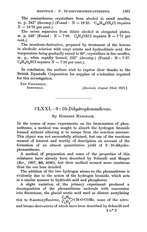 CLXXI.—9 : 10-Dihydrophenanthrene
