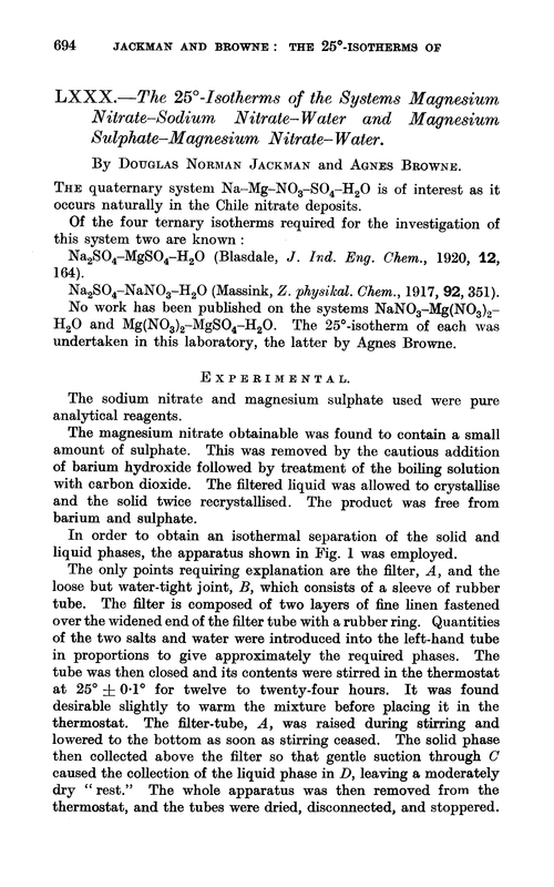 LXXX.—The 25°-isotherms of the systems magnesium nitrate–sodium nitrate–water and magnesium sulphate–magnesium nitrate–water