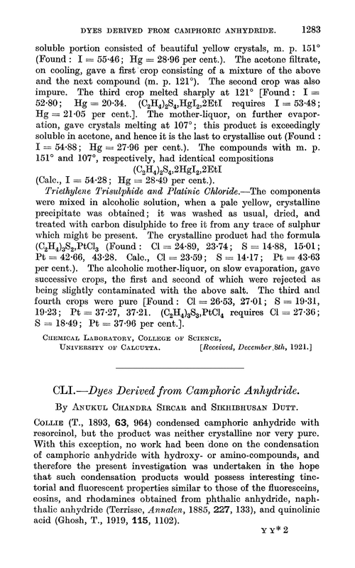 CLI.—Dyes derived from camphoric anhydride