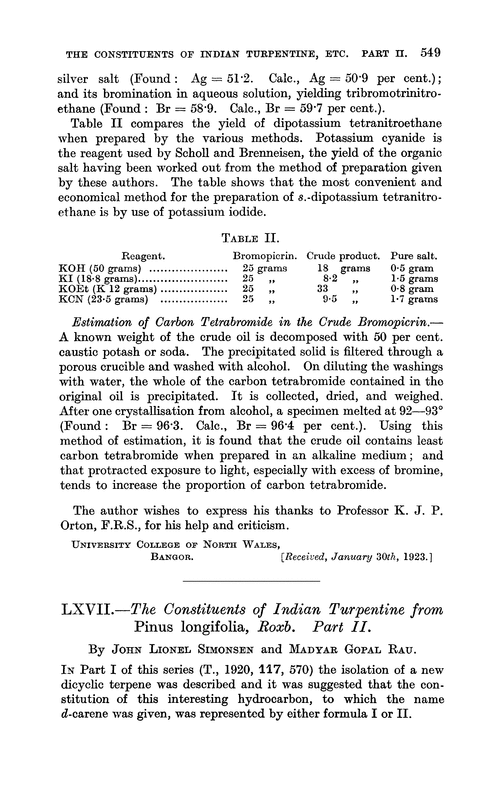 LXVII.—The constituents of Indian turpentine from Pinus longifolia, roxb. Part II