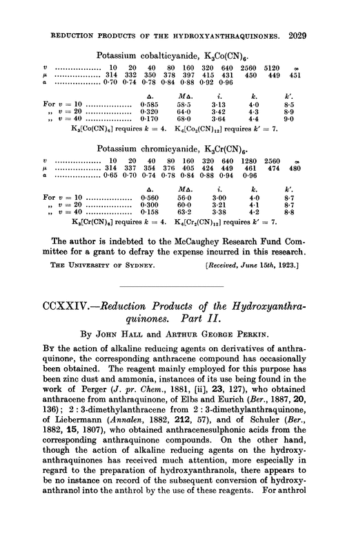 CCXXIV.—Reduction products of the hydroxyanthraquinones. Part II