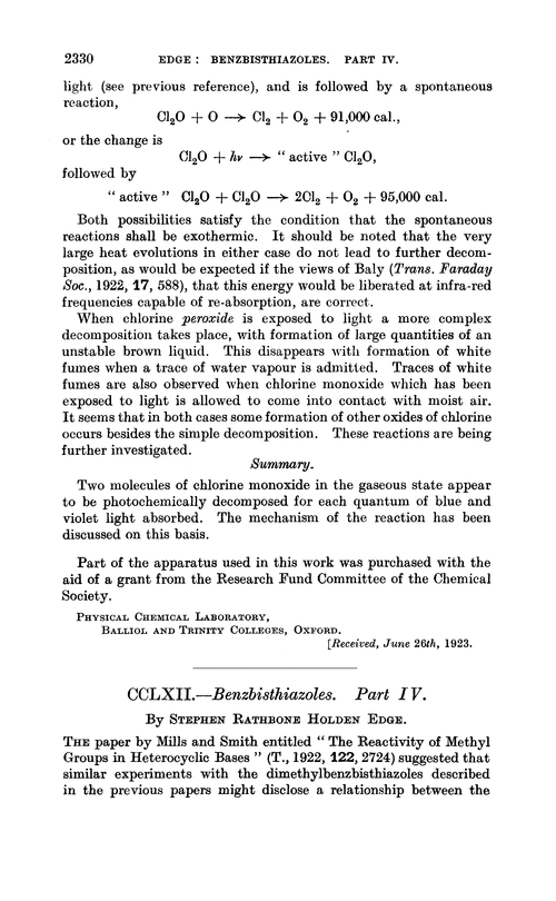 CCLXII.—Benzbisthiazoles. Part IV