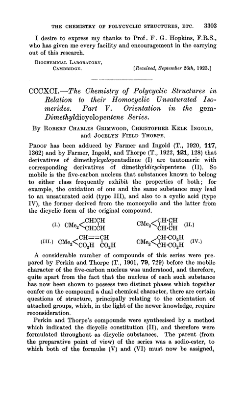 CCCXCI.—The chemistry of polycyclic structures in relation to their homocyclic unsaturated isomerides. Part V. Orientation in the gem-dimethyldicyclopentene series