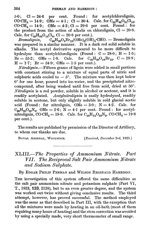 XLIII.—The properties of ammonium nitrate. Part VII. The reciprocal salt pair ammonium nitrate and sodium sulphate