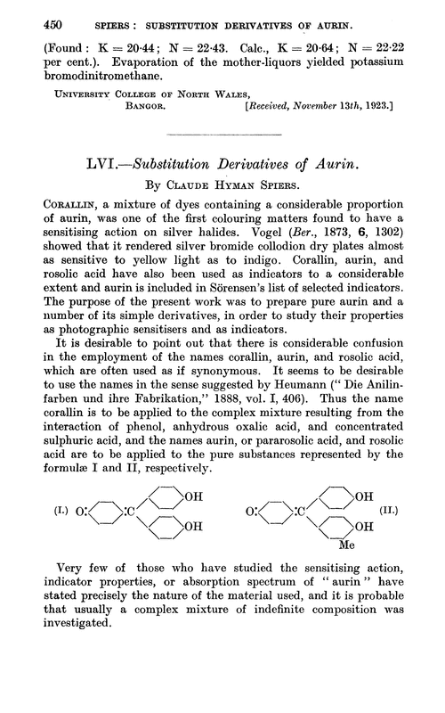 LVI.—Substitution derivatives of aurin