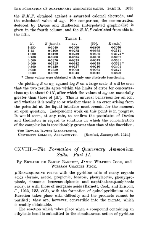 CXVIII.—The formation of quaternary ammonium salts. Part II