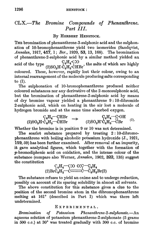 CLX.—The bromine compounds of phenanthrene. Part III