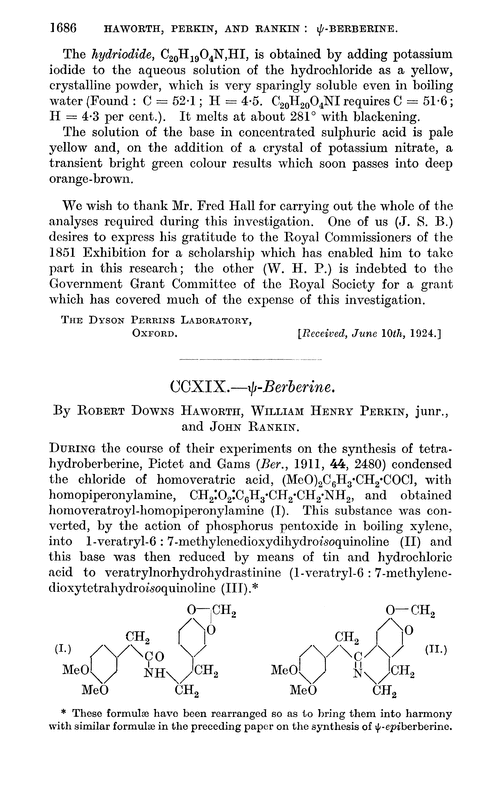 CCXIX.—ψ-Berberine