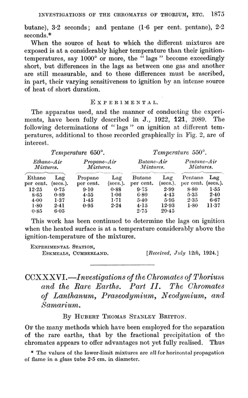 CCXXXVI.—Investigations of the chromates of thorium and the rare earths. Part II. The chromates of lanthanum, praseodymium, neodymium, and samarium