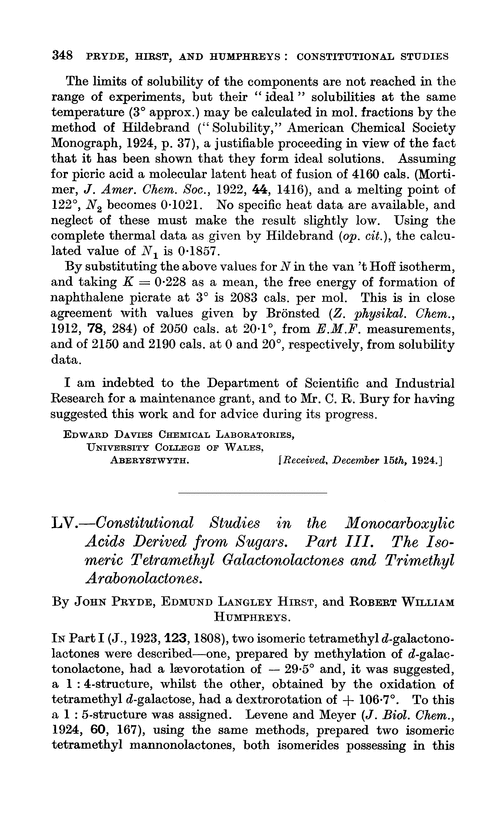 LV.—Constitutional studies in the monocarboxylic acids derived from sugars. Part III. The isomeric tetramethyl galactonolactones and trimethyl arabonolactones