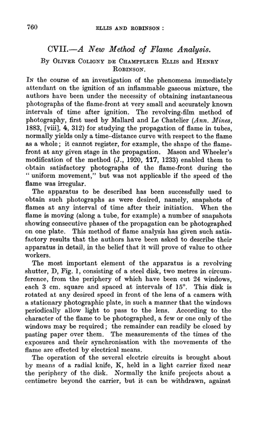 CVII.—A new method of flame analysis
