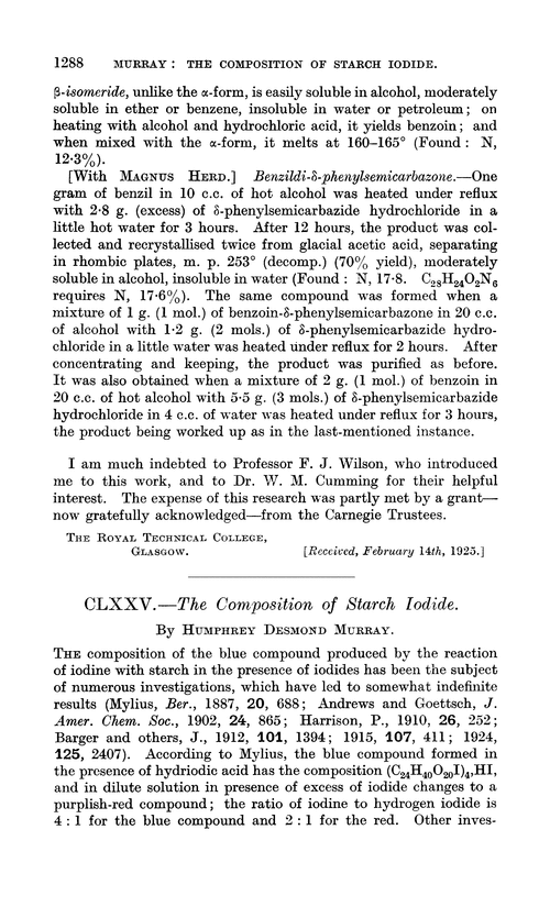 CLXXV.—The composition of starch iodide