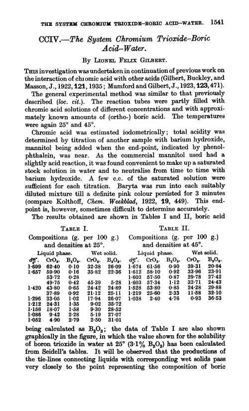 CCIV.—The system chromium trioxide–boric acid–water