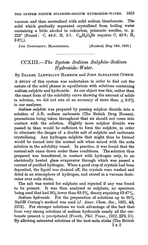 CCXIII.—The system sodium sulphite–sodium hydroxide–water