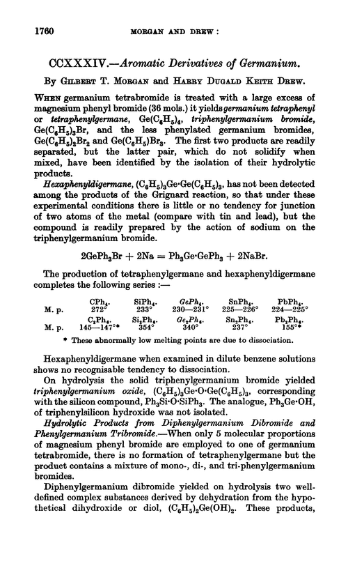 CCXXXIV.—Aromatic derivatives of germanium