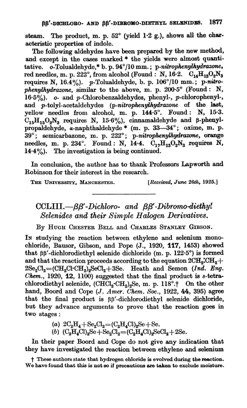 CCLIII.—ββ′-Dichloro- and ββ′-dibromo-diethyl selenides and their simple halogen derivatives