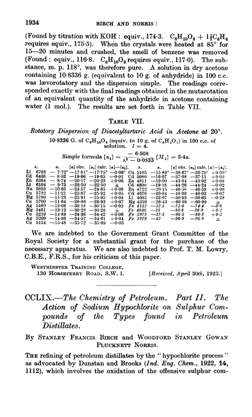 CCLIX.—The chemistry of petroleum. Part II. The action of sodium hypochlorite on sulphur compounds of the types found in petroleum distillates