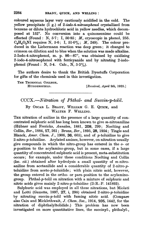 CCCX.—Nitration of phthal- and succin-p-tolil
