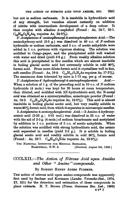 CCCLXII.—The action of nitrous acid upon amides and other “amino”-compounds