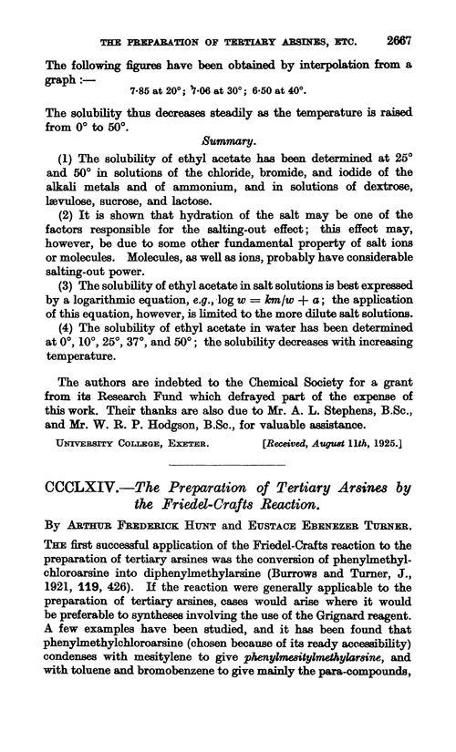 CCCLXIV.—The preparation of tertiary arsines by the Friedel-Crafts reaction