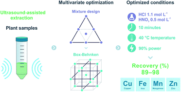 Graphical abstract: Multivariate optimization of an ultrasound-assisted extraction procedure for the determination of Cu, Fe, Mn, and Zn in plant samples by flame atomic absorption spectrometry