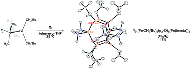 Graphical abstract: Self-assembly of an organometallic Fe9O6 cluster from aerobic oxidation of (tmeda)Fe(CH2tBu)2