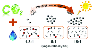 Graphical abstract: 500 nm induced tunable syngas synthesis from CO2 photoreduction by controlling heterojunction concentration