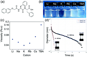 Graphical abstract: Controlling the properties of the micellar and gel phase by varying the counterion in functionalised-dipeptide systems