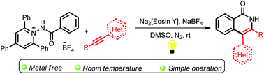 Graphical abstract: Synthesis of isoquinolones by visible-light-induced deaminative [4+2] annulation reactions