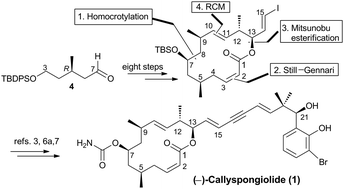 Graphical abstract: Enantioselective formal synthesis of the marine macrolide (−)-callyspongiolide
