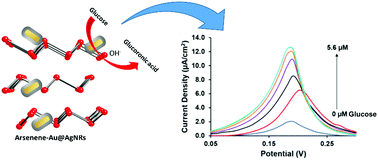 Graphical abstract: A highly sensitive enzyme-less glucose sensor based on pnictogens and silver shell–gold core nanorod composites