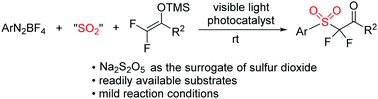 Graphical abstract: Photoredox-catalyzed sulfonylation of difluoroenoxysilanes with the insertion of sulfur dioxide