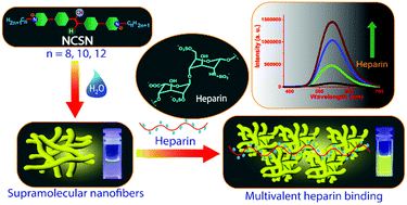 Graphical abstract: High affinity heparin detection by multivalent supramolecular polymers through aggregation induced emission