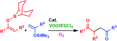 Graphical abstract: Oxovanadium(v)-catalyzed oxidative cross-coupling of enolates using O2 as a terminal oxidant