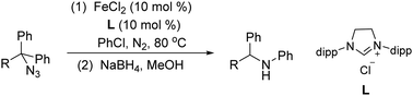 Graphical abstract: Iron-catalysed 1,2-aryl migration of tertiary azides