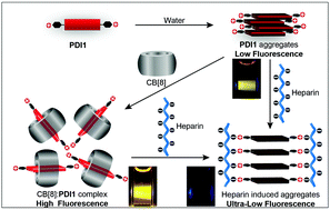 Graphical abstract: Heparin sensing based on multisite-binding induced highly ordered perylene nanoaggregates